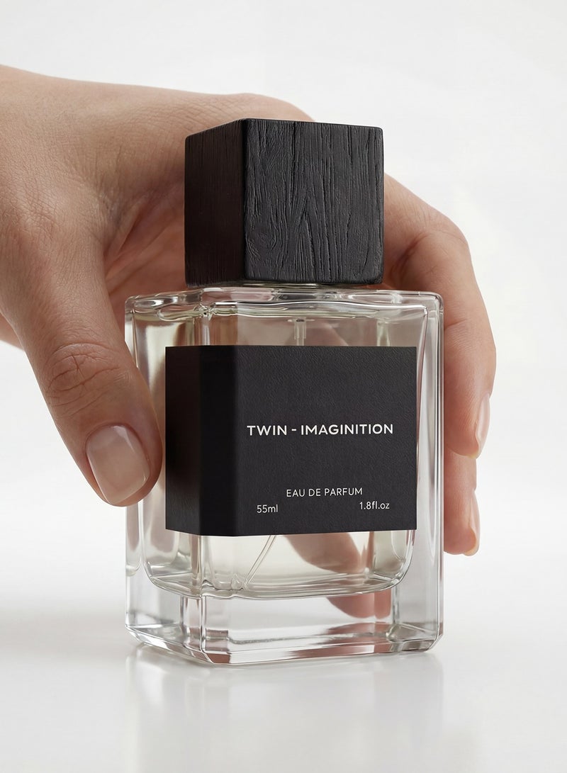 توين عطر إيماجينيشن أو دو بارفان 55 مل، عطر عصري برائحة منعشة تدوم طويلاً، رائحة حمضية عطرية راقية للرجال، خيار أنيق ومتوازن للاستخدام اليومي والمهني - Image 2